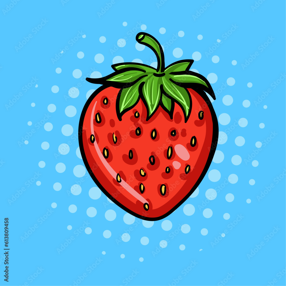 Obraz premium strawberry on blue background