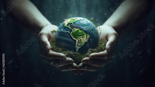 Fototapeta Naklejka Na Ścianę i Meble -  hands holding earth