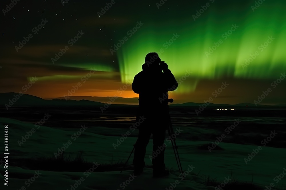 Fototapeta premium Aurora boreal. AI generative