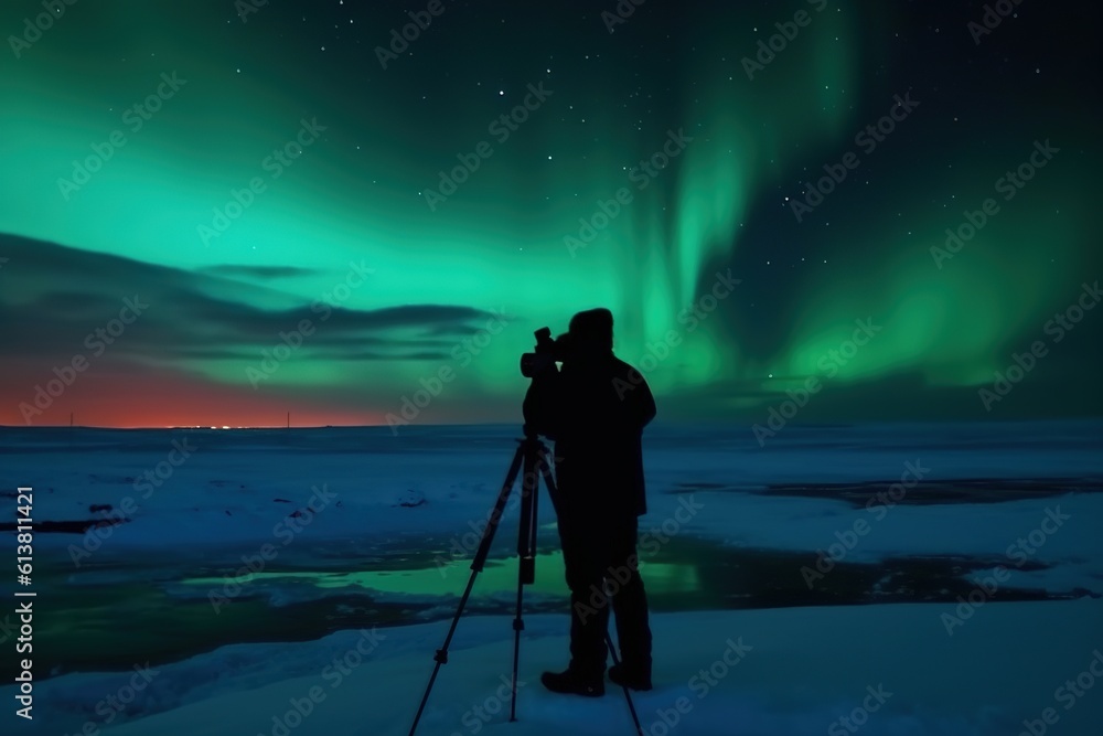 Fototapeta premium Aurora boreal. AI generative