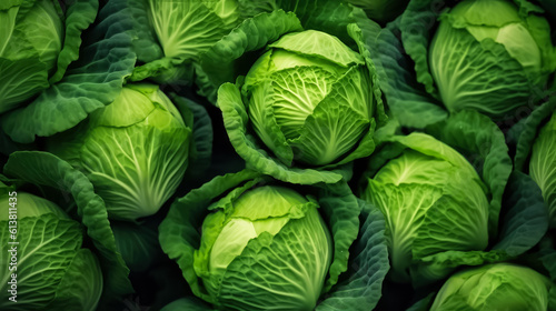 Ripe Cabbage mockup and copy space with a gradient background, generative AI