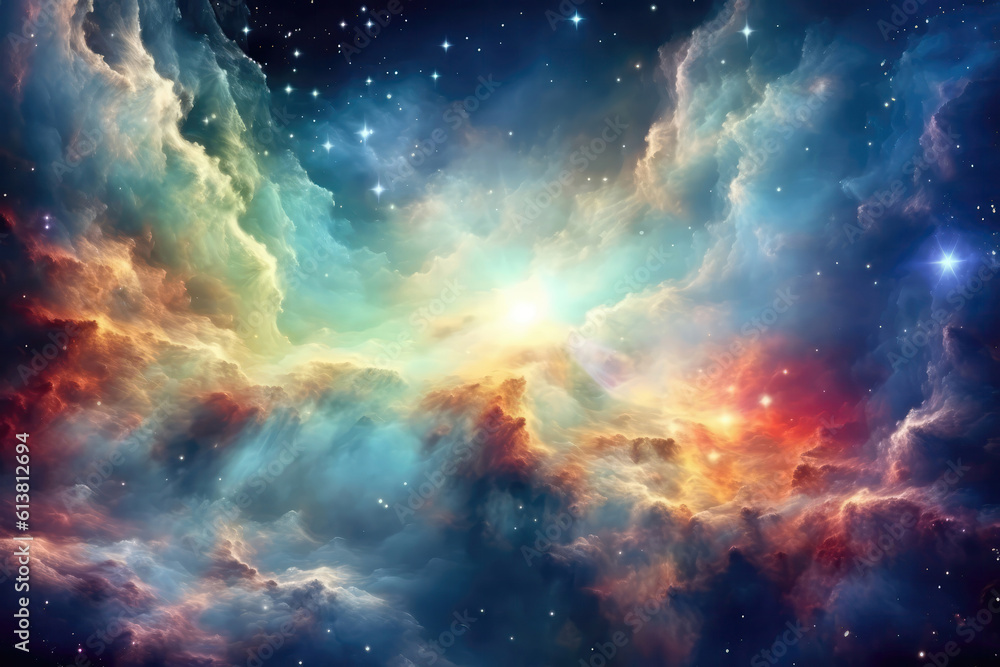 The Breathtaking View Of Nebula, With Its Colorful Gas Clouds And Regions Of Star Formation. Generative AI The Breathtaking View Of Nebula, With Its Colorful Gas Clouds And Regions Of Star Formation. Generative AI