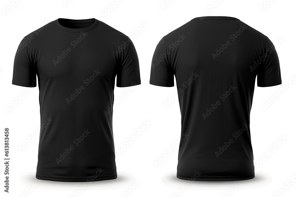 Photo black t-shirts with copy space. Created with Generative AI Photo black t-shirts with copy space. Created with Generative AI