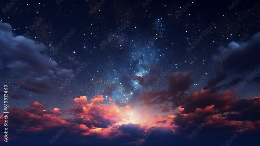 Beautiful night sky background. Created with Generative AI