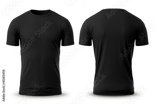 Photo black t-shirts with copy space. Created with Generative AI