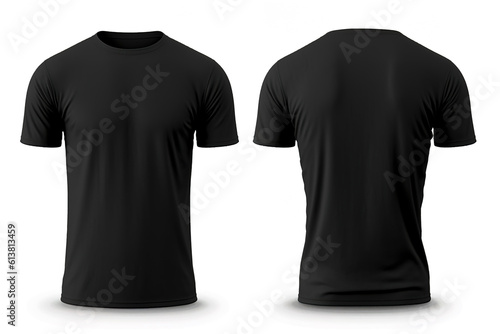 Photo black t-shirts with copy space. Created with Generative AI