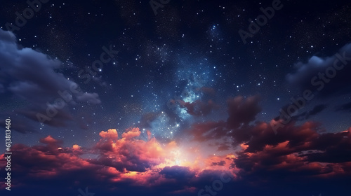 Beautiful night sky background. Created with Generative AI