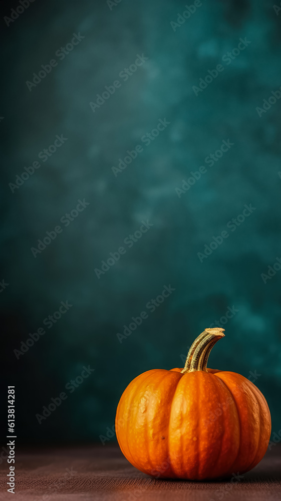 Ripe Pumpkin mockup and copy space with a gradient background, generative AI Ripe Pumpkin mockup and copy space with a gradient background, generative AI