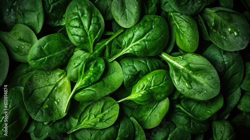Ripe Spinach mockup and copy space with a gradient background, generative AI