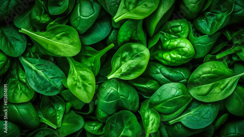 Ripe Spinach mockup and copy space with a gradient background, generative AI