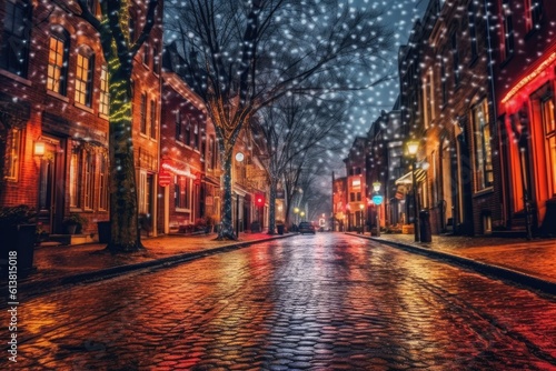 Christmas lights in the city © mindscapephotos
