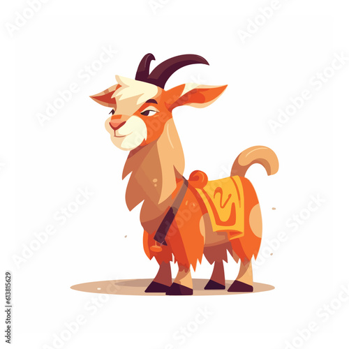 Friendly goat mascot character for goat farm.