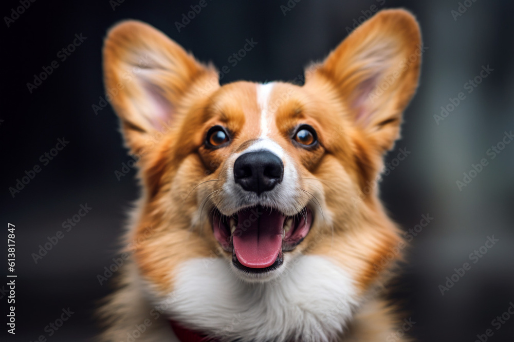 Happy corgi portrait. AI generated Happy corgi portrait. AI generated