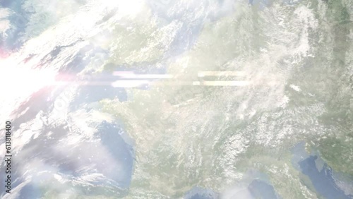 Wallpaper Mural Zoom in from space and focus on Maisons-Alfort, France. 3D Animation. Background for travel intro. Elements of this image furnished by NASA Torontodigital.ca