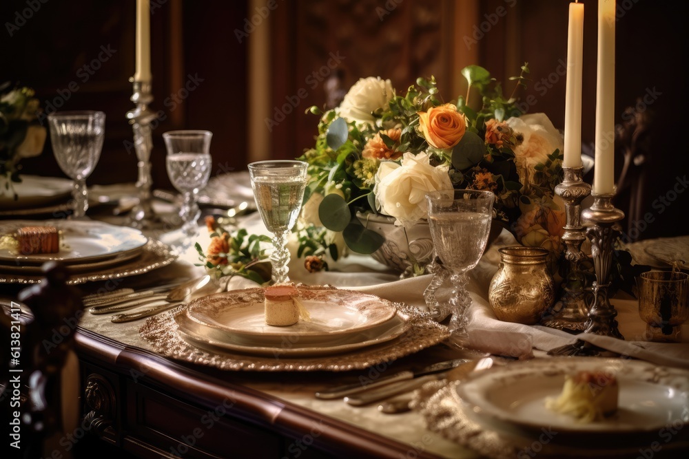 Festive table setting Festive table setting