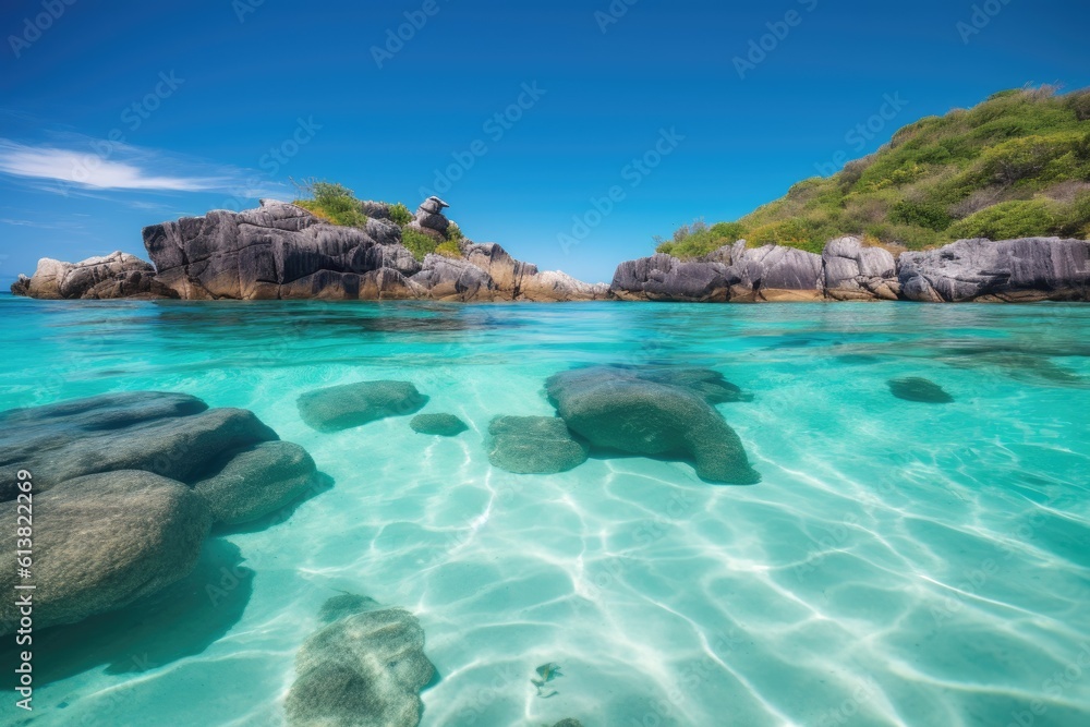 Fototapeta premium Beach with crystal clear turquoise water