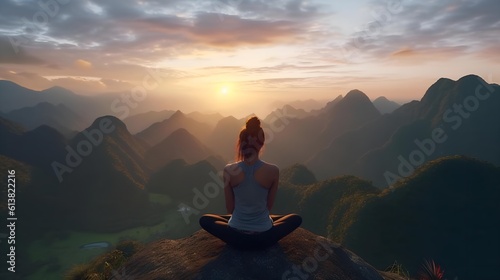 yoga on the mountain © Vladimir