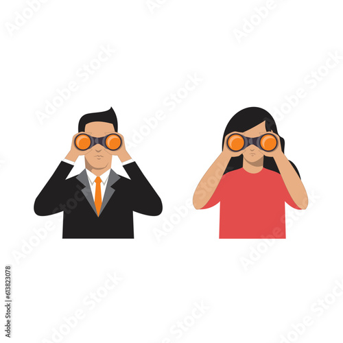person with binoculars