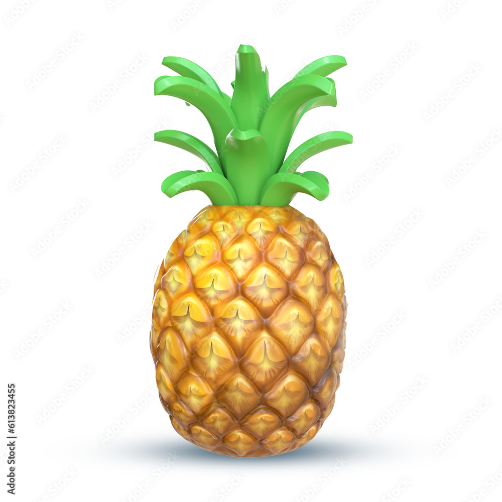 3D Rendering Pineapple Fruit Isolated On Transparent Background, PNG File Add 3D Rendering Pineapple Fruit Isolated On Transparent Background, PNG File Add