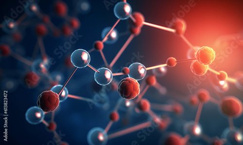 Complex compounds of organic chemical materials Beautiful illustration picture Generative AI 