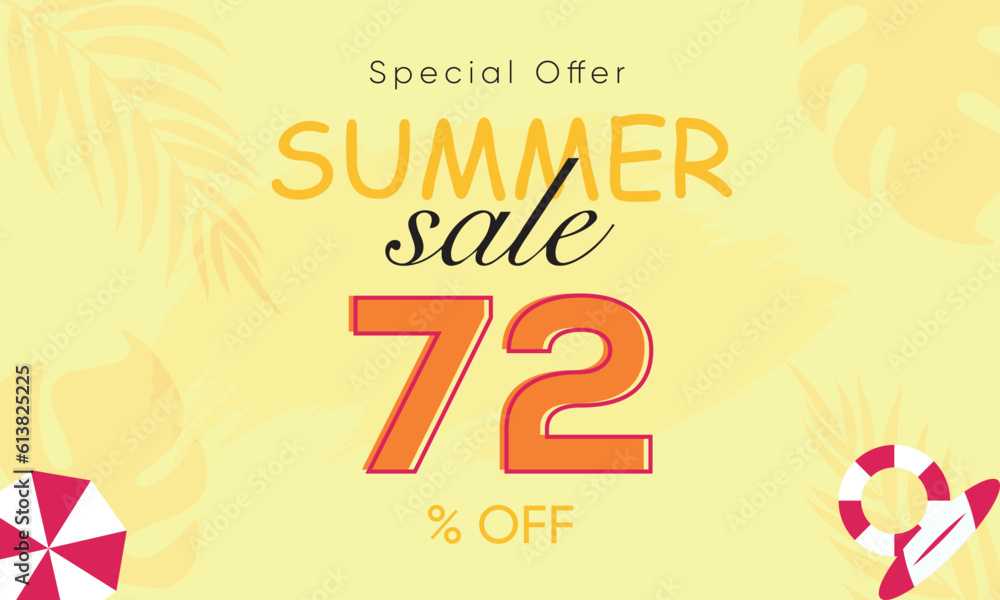 summer sale special offer 72% off, summer sale 72% off, special offer summer sale banner design, summer sale vector banner background