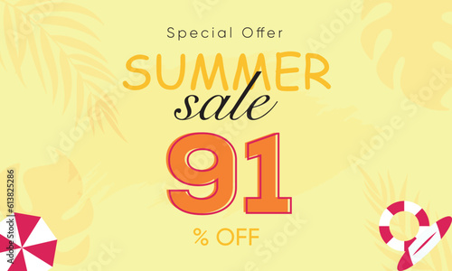 summer sale special offer 91  off  summer sale 91  off  special offer summer sale banner design  summer sale vector banner background