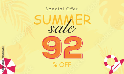 summer sale special offer 92  off  summer sale 92  off  special offer summer sale banner design  summer sale vector banner background