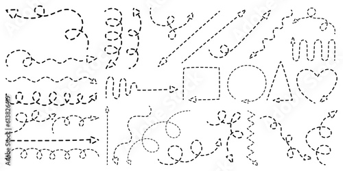 The dotted line vector set can be adapted to a variety of applications such as teacher materials, students, kindergarten elements, digital printing, teacher elements, worksheet decorations