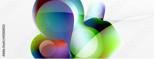 Fluid abstract background, round shapes and circle flowing design for wallpaper, banner, background or landing