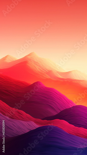 Vibrant Mountain Landscape in Captivating Graphic Art - Immerse yourself in a breathtaking mountain landscape brought to life through vibrant and colorful graphic art.