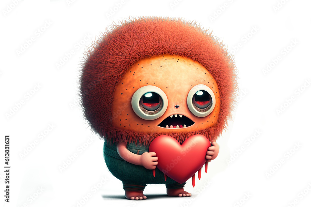 Obraz premium Monster Valentine Clipart Created with Generative AI Tools