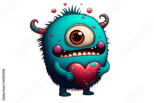 Monster Valentine Clipart Created with Generative AI Tools