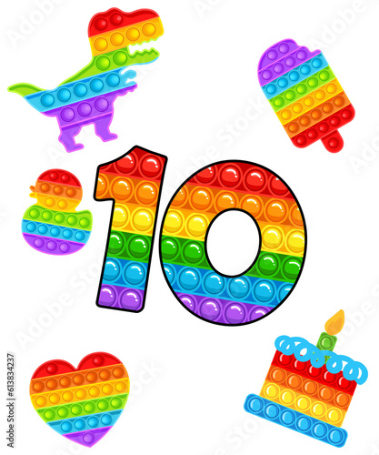 10th birthday pop 10 year party for boys pop it