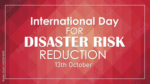 International Day for Disaster Risk Reduction text on red background