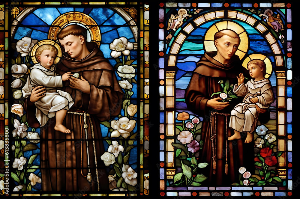 Saint Anthony of Padua religion faith holy illustration. St. Anthony
