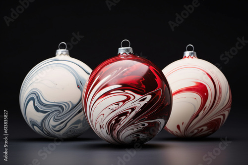 Wallpaper Mural Generative ai. Artdeco Christmas background baubles winter festive background Torontodigital.ca