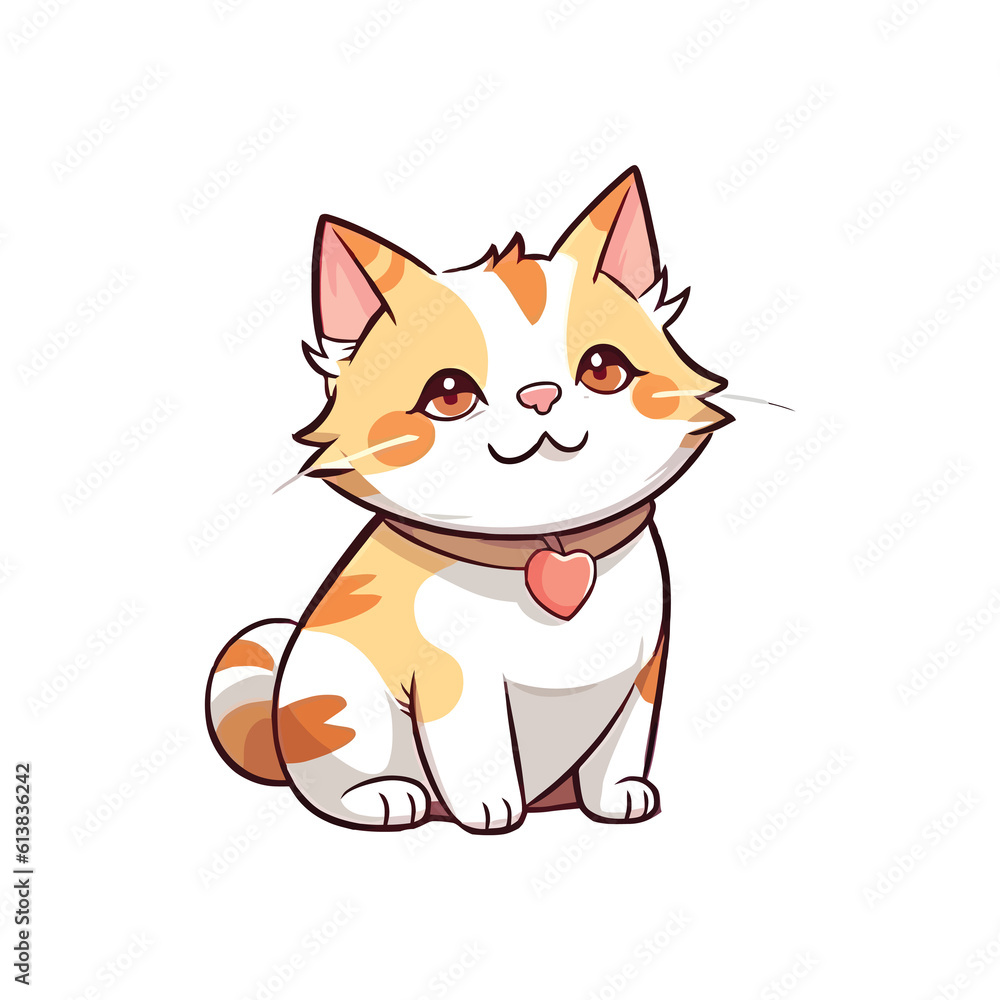 Enchanting Cat: Delightful 2D Illustration Enchanting Cat: Delightful 2D Illustration