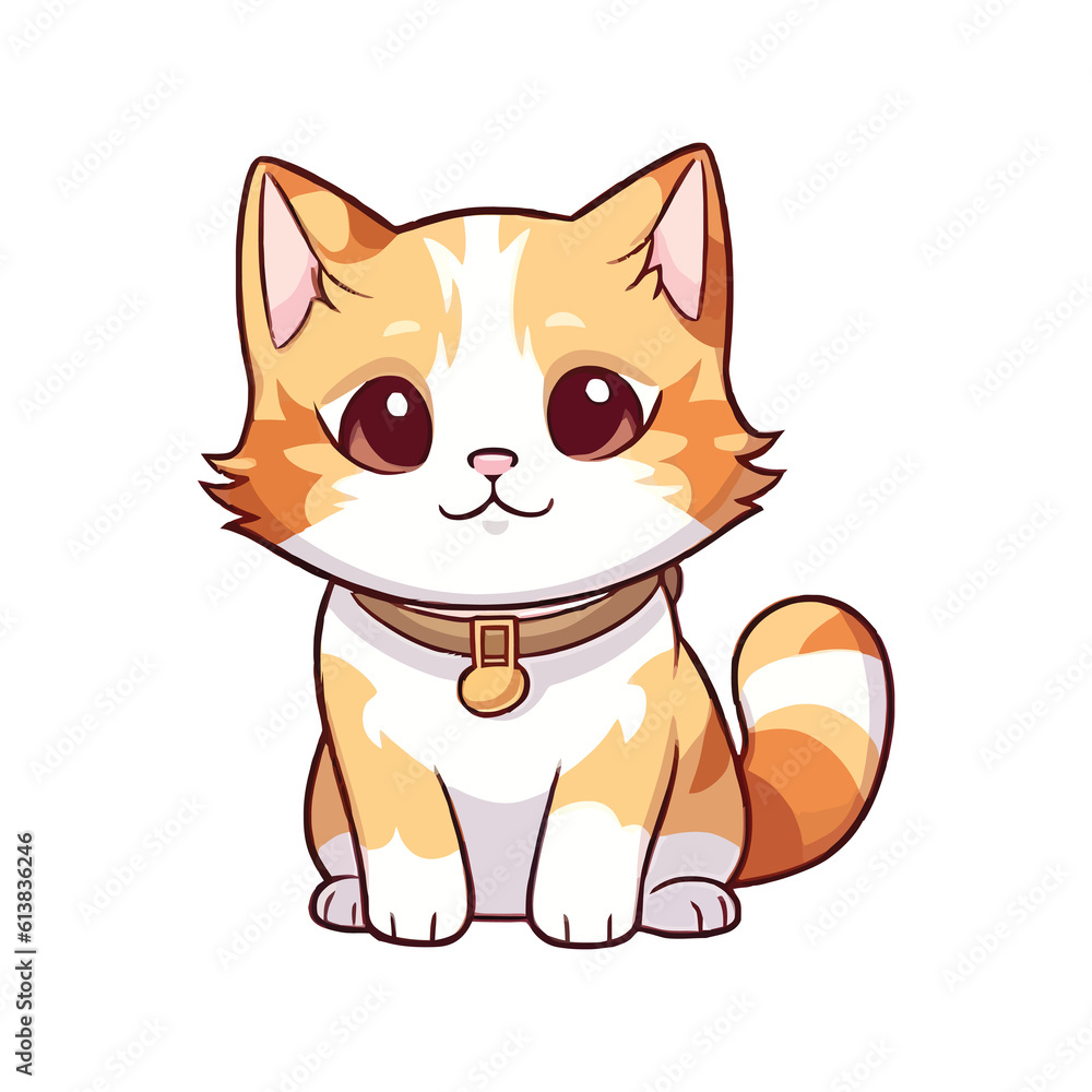 Enchanting Cat: Delightful 2D Illustration