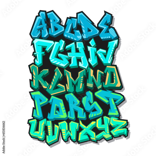 Collection of alphabet letters graffiti