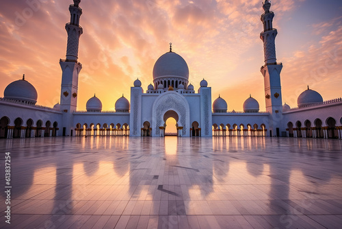 Sheikh Zayed Grand Mosque and its architectural details in Abu-Dhabi. united Arab emirates