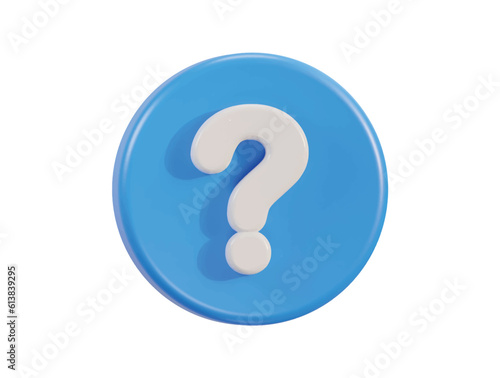 vector 3d question mark icon on the circle button vector icon illustration