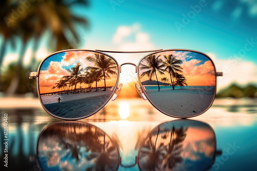 sunglasses on the beach © IMAGE