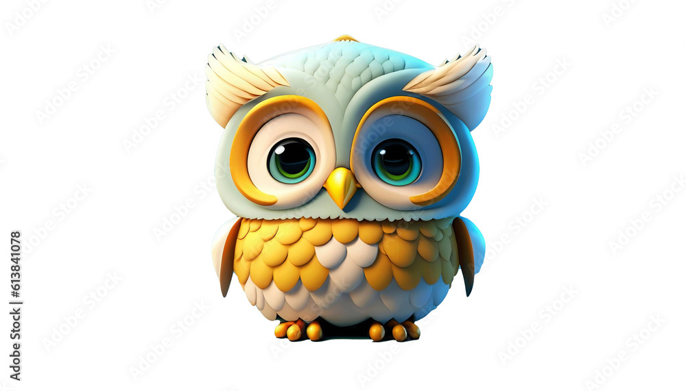 a cute adorable baby owl character