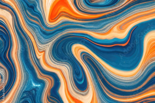abstract background with waves, generative ai © drimerz
