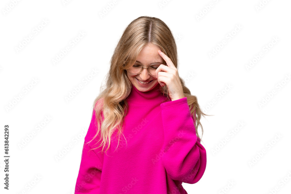 Young English woman over isolated background laughing Young English woman over isolated background laughing