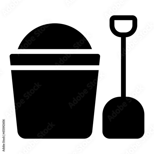 sand bucket glyph icon