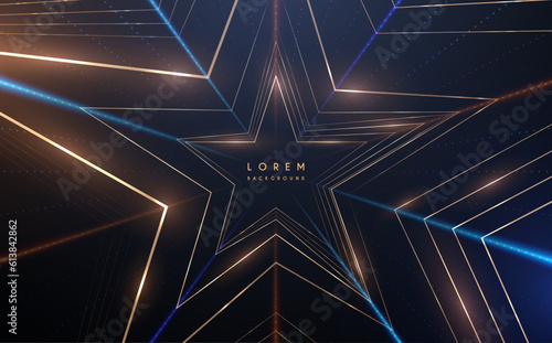 Golden Star lines with light effect
