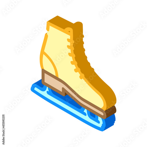 ice skating winter season isometric icon vector. ice skating winter season sign. isolated symbol illustration