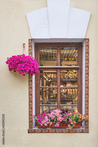 Window of souvenir shop in Kazan, Russia