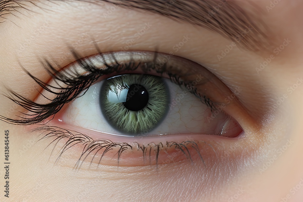 Obraz premium Health and beauty. Closeup of model woman's eyes on beautiful face